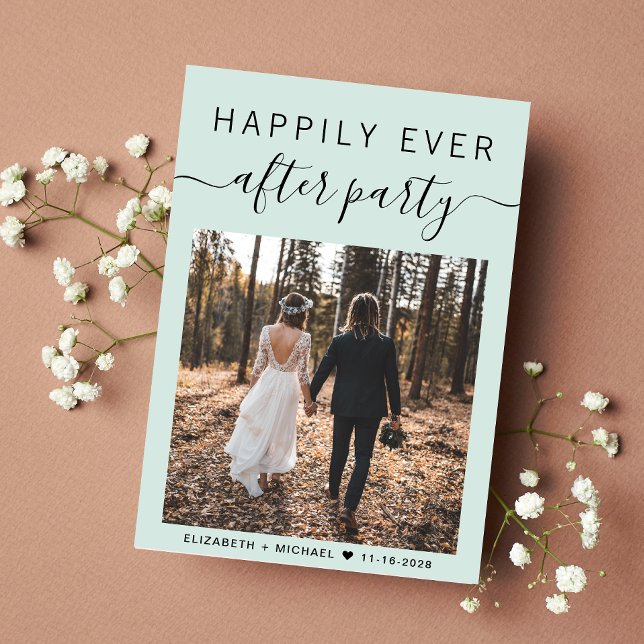 Anúncio Recepção de casamento de vírgula do Código QR de F (An chic Happily Ever After Party Invitation to celebrate your wedding with family and friends )