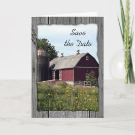 Anúncio Red Barn e Silo Country Casamento Salvem a Data
