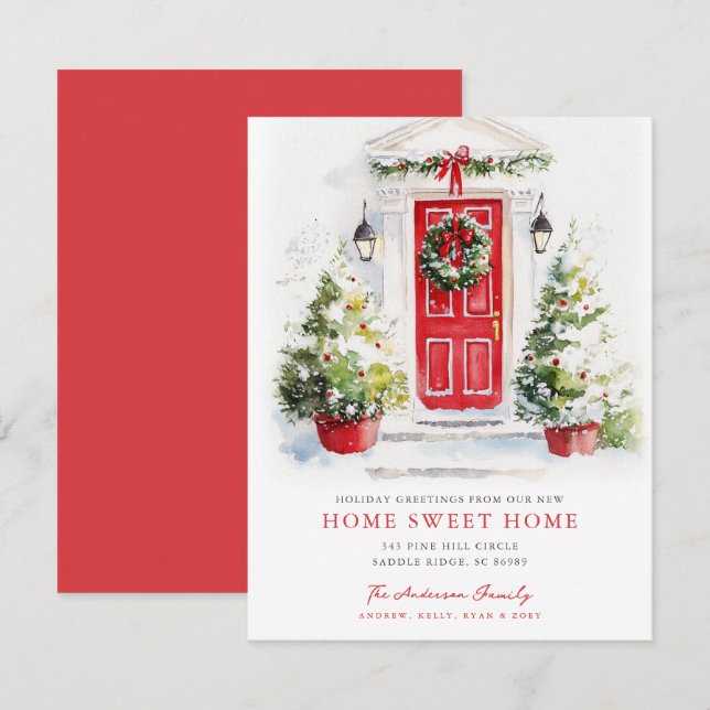 Anúncio Red Door Rustic Home Sweet Home Card (Frente/Verso)