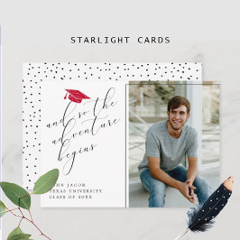 Anúncio Red Glitter Graduation Hat com Cotação Foto