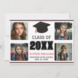 Anúncio Red Graduation  Announcement