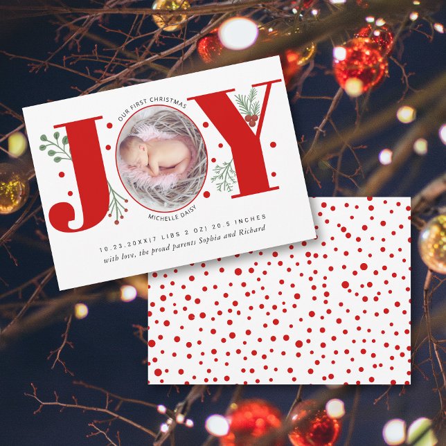 Anúncio Red Joy Primeiro Natal Foto de Natal (Criador carregado)