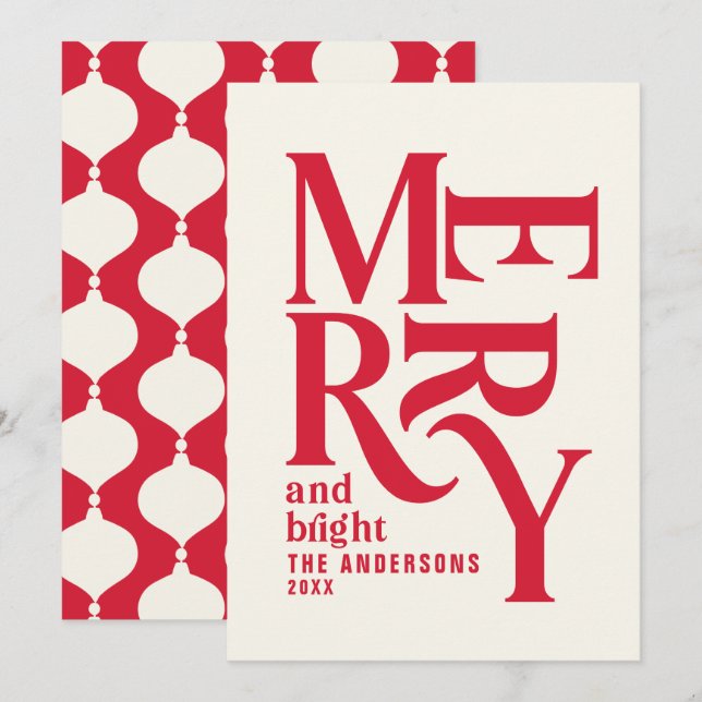 Anúncio Red Retro Vintage feliz Natal (Frente/Verso)