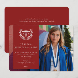 Anúncio Red + White Laurel Wreath Registered Nurse Foto