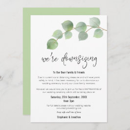 Anúncio Redução do Casamento Roteiro Moderno Eucalipto