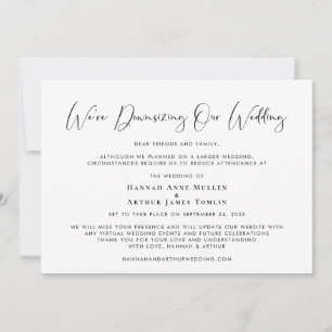Anúncio Reduzindo o Tamanho do Nosso Casamento - Caligrafi