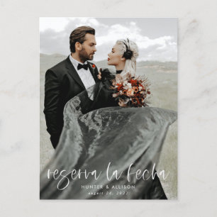 Anúncio Reserva La Fecha Moderno Cartão Postal de Foto