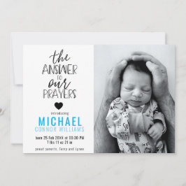 Anúncio Resposta a Nossas Orações Foto de Nascimento do Me