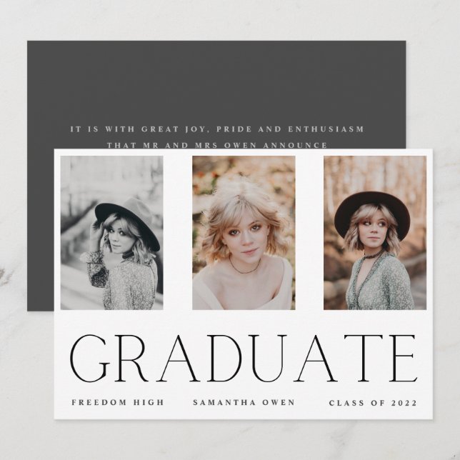 Anúncio Retrato do Minimalismo Três Formandos Segundos gra (Frente/Verso)