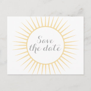Anúncio Retro amarelo Deco Salve o cartão postal de data