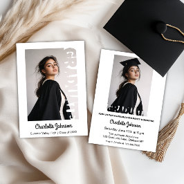 Anúncio Retro Grad Typography Invitation Announcement Card