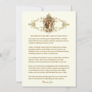 Anúncio Reverência a Nosso Senhor nas Diretrizes da Missa 