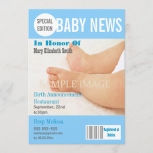 Anúncio revista azul do bebê PERSONALIZAR