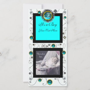 Anúncio RICO NADA BABY BOY MONOGRAM, branco aquamarino