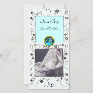Anúncio RICO NADA BABY BOY MONOGRAM, branco aquamarino