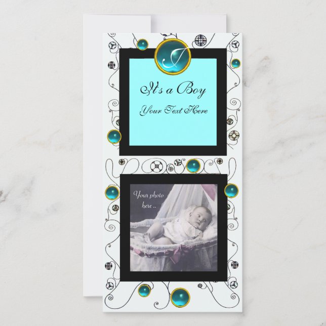 Anúncio RICO NADA BABY BOY MONOGRAM, branco aquamarino (Frente)