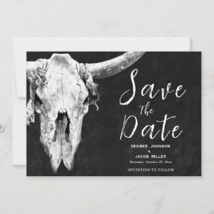Anúncio Rodeo Black E White Bull Skull Exceto Data