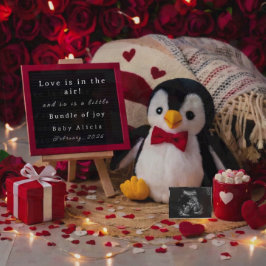 Anúncio Romantic Valentines Pregnancy Announcement card