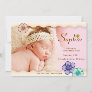 Anúncio Romântico Floral Baby Girl