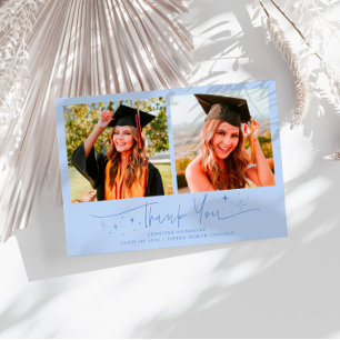 Anúncio Roteiro de Agradecimento Estrelas Azul Gelo Grad M