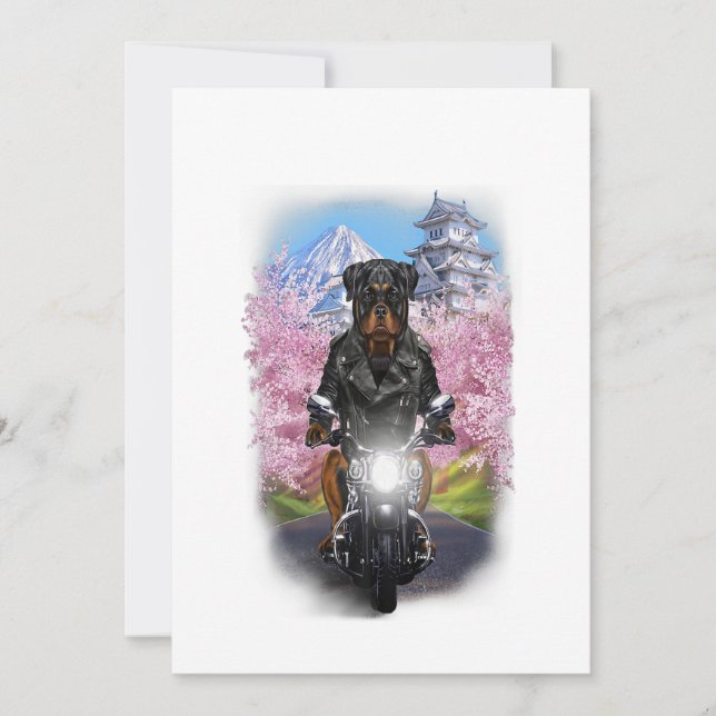 Anúncio rottweiler dog on motorcycle tour japanese gifts (Frente)