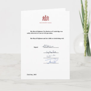 Anúncio Royal Birth Announcement