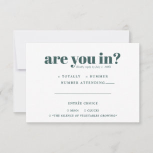 Anúncio RSVP de Casamento de Diversão Quirky 70.a Tipogr
