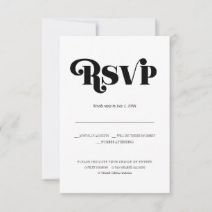Anúncio RSVP de Casamento Minimalista Moderno   Tipografia