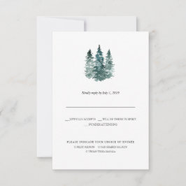 Anúncio RSVP de Casamento Minimalista Rustic | Pinheiros A