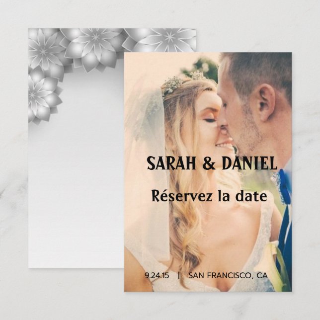 Anúncio Ruban de charme sauver les cartes de date save (Frente/Verso)