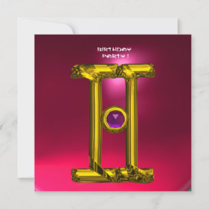 Anúncio RUBI dos GÊMEOS, rosa vermelho amarelo brilhante