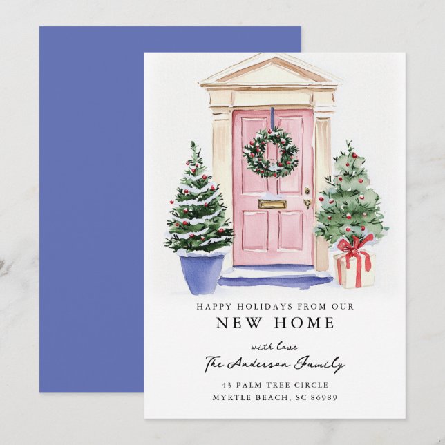 Anúncio Rustic Christmas New Home Holiday Card (Frente/Verso)