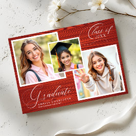 Anúncio Rustic Elegant Photo Collage Graduation