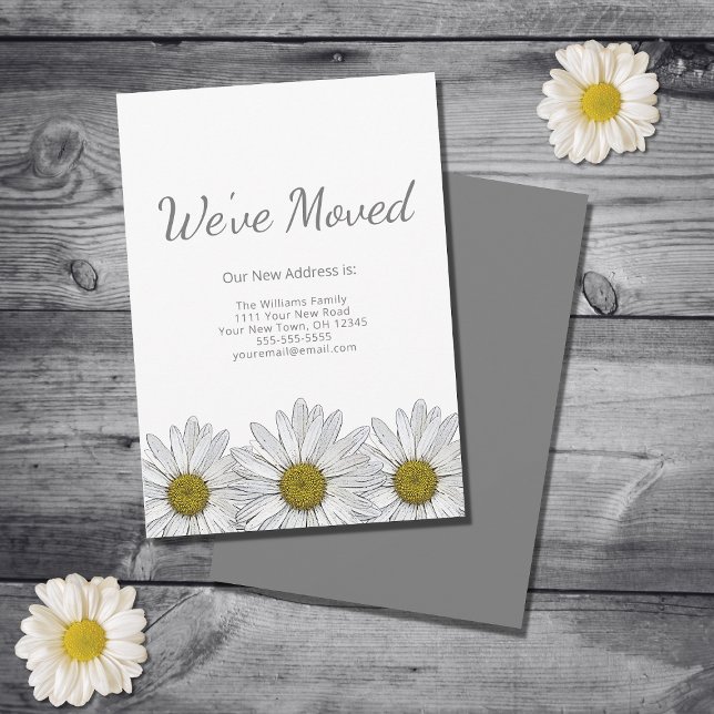Anúncio Rustic Floral White Daisies Modern Moving (Criador carregado)