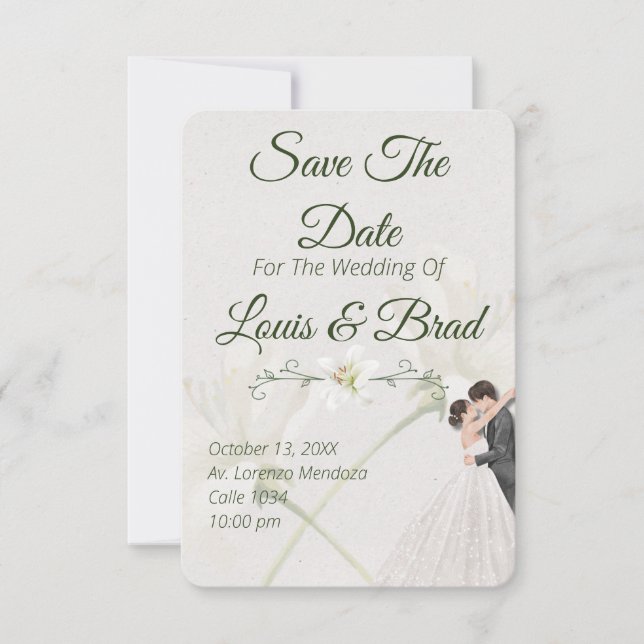 Anúncio Rustic Forest Greenery Floral Wedding Save the Dat (Frente)