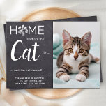 Anúncio Rustic Weve Moveu Novo Gato de Foto Pet de Endereç<br><div class="desc">Lar é onde o gato está... e o gato se mexeu! Deixe o seu melhor amigo anunciar sua jogada com este cartão de anúncio personalizado fotógrafo fotógrafo fotógrafo giro e engraçado em um design de slate de chalkboard rústico com impressão em pata. Personalize com sua foto favorita de gato, seus...</div>