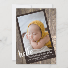 Anúncio Rustic Wood Hello Birth