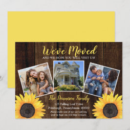 Anúncio Rustic Woodsy Sunflower Movemos Foto em Movimento