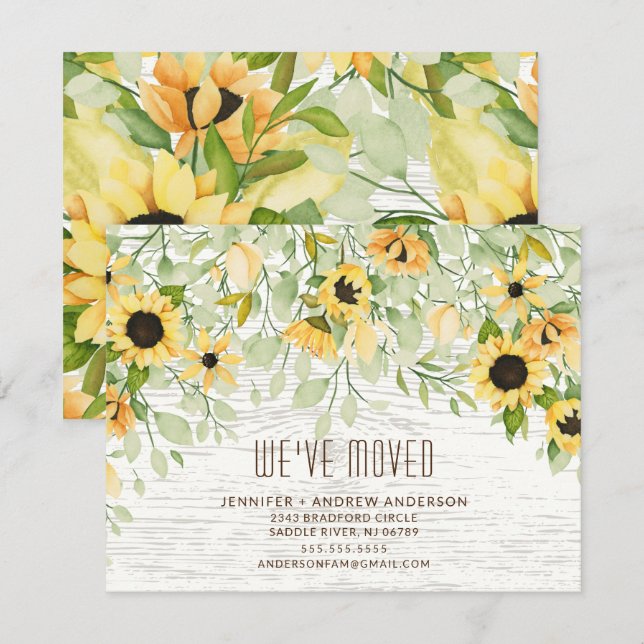 Anúncio Rústico de Movimentação de Girassóis (Frente/Verso)