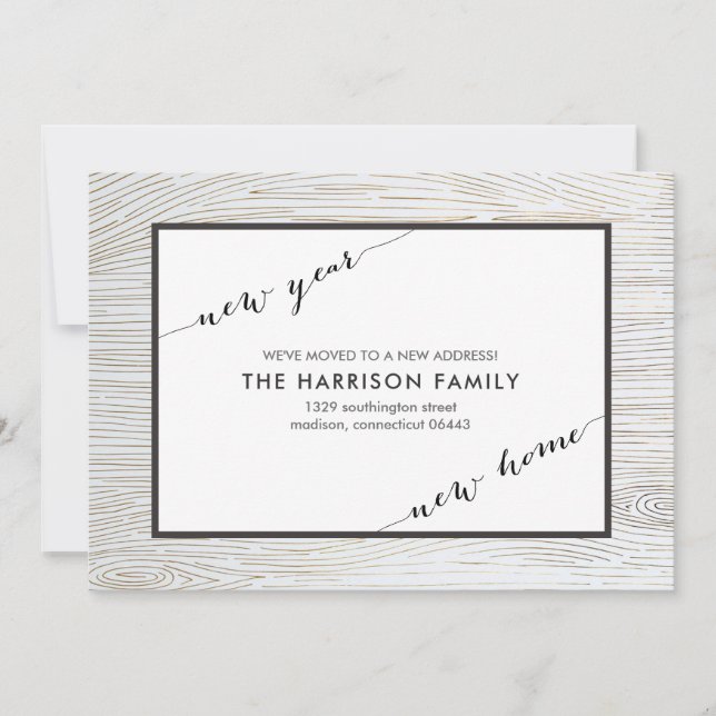 Anúncio Rústico de Movimento de Madeira Dourada Ch (Frente)