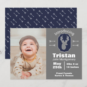 Anúncio rústico moderno dos cervos & do nascimen