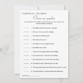 Anúncio Sage green Over ou under chá de panela game