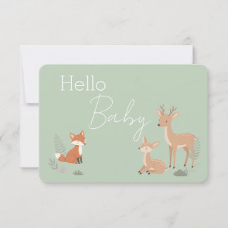 Anúncio Sage Green Woodland Animal Baby Shower Invitation