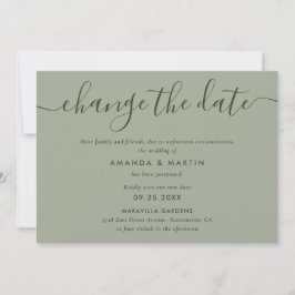 Anúncio Sage Simples Verde Alterar a Data do Adiamento