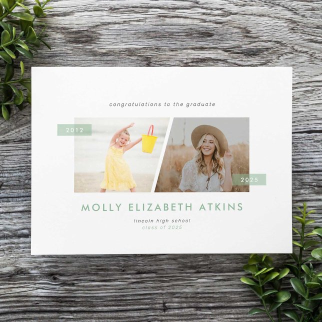 Anúncio Sage then and Now Two Photo Graduation (Criador carregado)