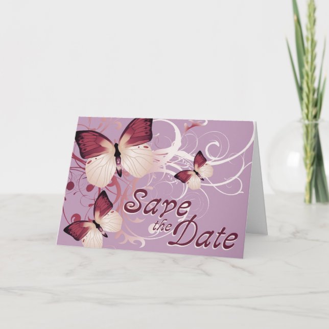 Anúncio salvar a data : borboletas : (Frente)