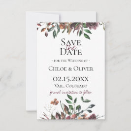 Anúncio Salvar a Data Botânico Rústico