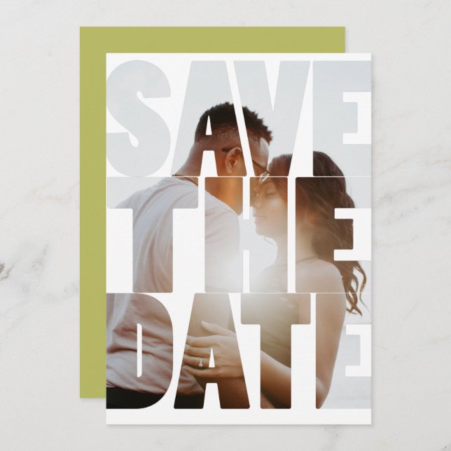 Anúncio Salvar A Data Foto Personalizada Moderna (Frente/Verso)