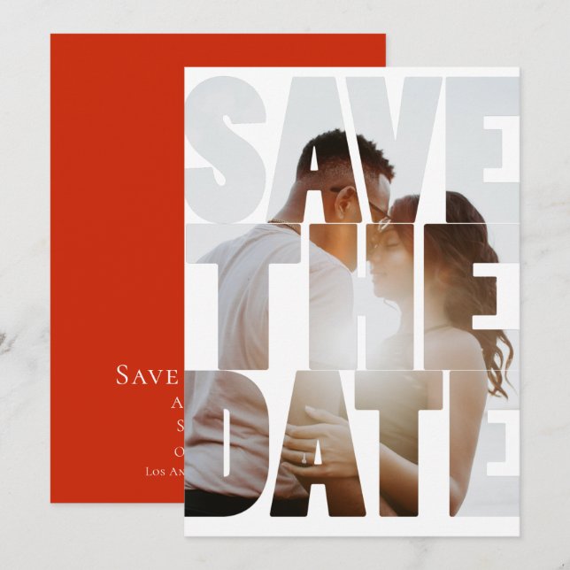 Anúncio Salvar A Data Foto Personalizada Moderna (Frente/Verso)