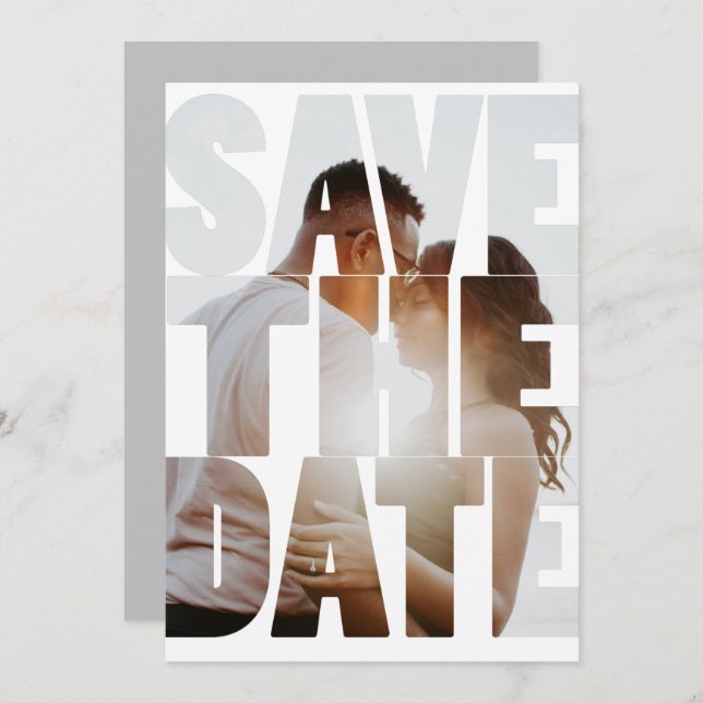Anúncio Salvar A Data Foto Personalizada Moderna (Frente/Verso)